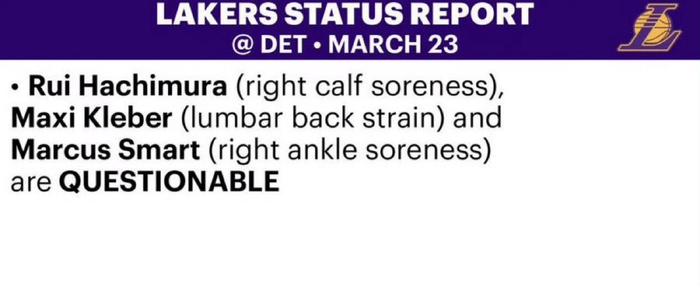 湖人客场挑战活塞 胜率仅36.8% 球队伤病成隐患